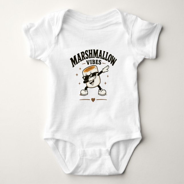 Marshmallow vibes baby bodysuit (Front)