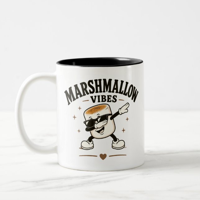 Marshmallow vibes Two-Tone coffee mug (Left)