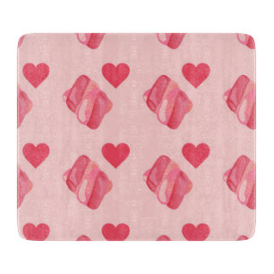 Marshmallows Pink Hearts Candy Valentine's Day Cutting Board