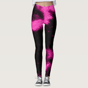 Marshmello Pink Black Light Remix Dance Leggings