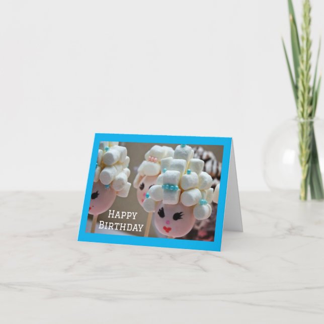 *MARSHMELLOW HEADS SAY *HAPPY 10th BIRTHDAY* Card (Front)