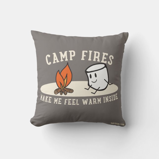 Marshups Camp Fire Pillow 16x16" (Front)