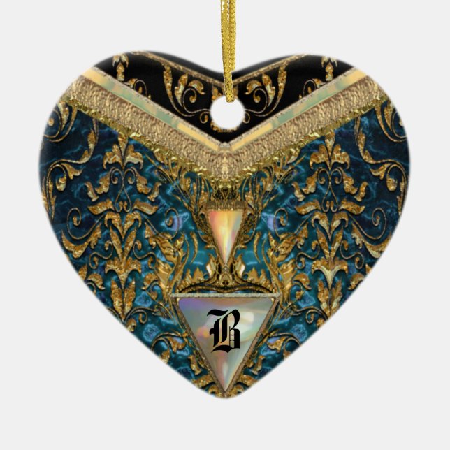 Marshwell Cordell Victorian Monogram Ceramic Tree Decoration (Front)