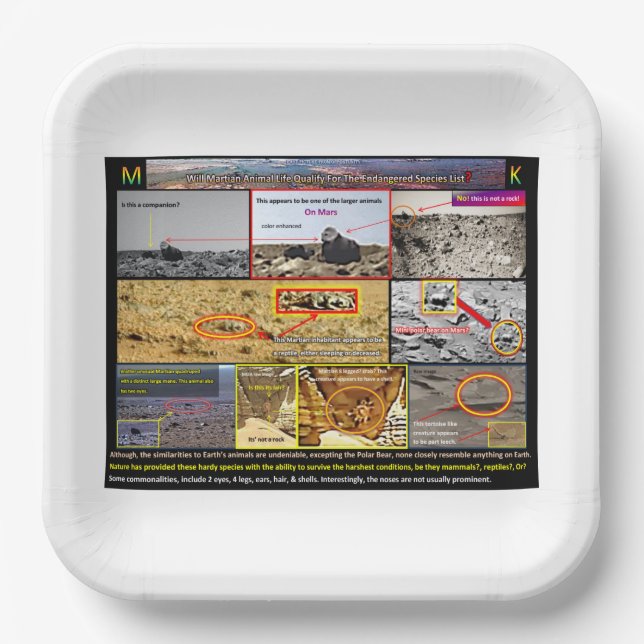 Mars's Animal Life Paper Plate (Front)