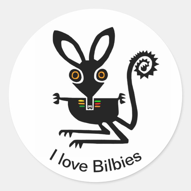 Marsupial - I love BILBIES - Wildlife - Australia Classic Round Sticker (Front)