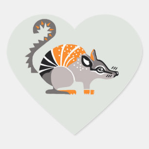 Marsupial - I love NUMBATS - Wildlife Heart Sticker