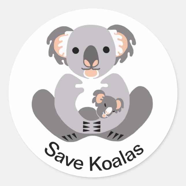 Marsupial-  Save KOALAS  - Australia - Nature Classic Round Sticker (Front)