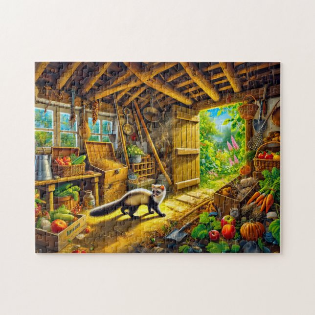 Marten Exploring the Old Shed Jigsaw Puzzle (Horizontal)