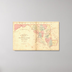 Martenet's Map of Maryland, Atlas Edition Canvas Print