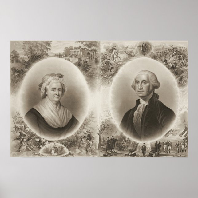 Martha and George Washington 1876 Poster (Front)