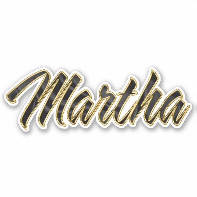 Martha black gold lettering decal sticker (Front)