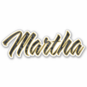 Martha black gold lettering sticker
