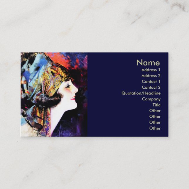 Martha Mansfield, silent film star Business Card (Front)