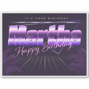 Martha Name First name lila retro Sticker Birthday
