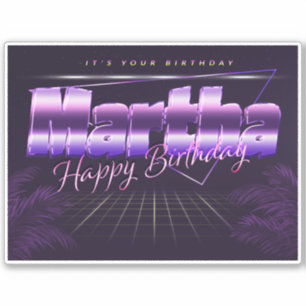 Martha Name Vorname lila retro Sticker Geburtstag