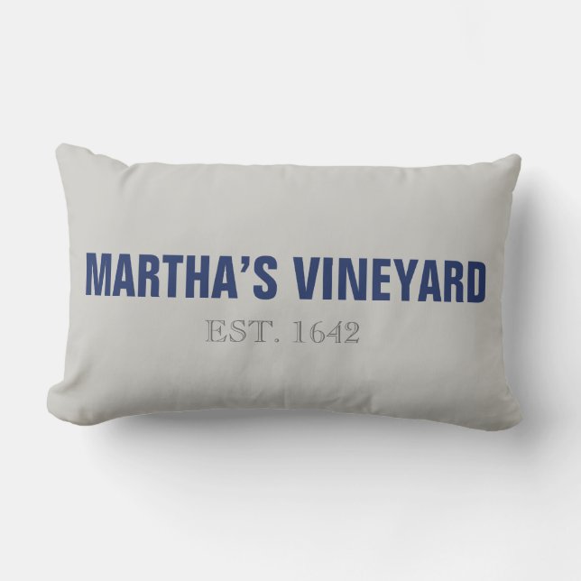 Martha’s Vineyard Established 1642 Throw Pillow (Front)