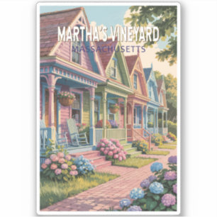 Martha’s Vineyard Massachusetts Illustration Retro