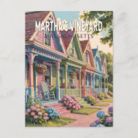 Martha’s Vineyard Massachusetts Illustration Retro