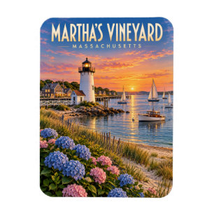 Martha’s Vineyard Sunset Lighthouse Massachusetts Magnet
