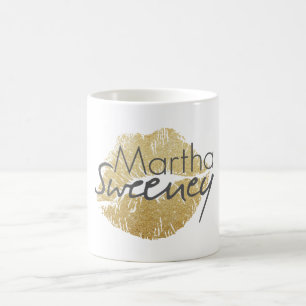 Martha Sweeney Gold Lips Coffee Mug