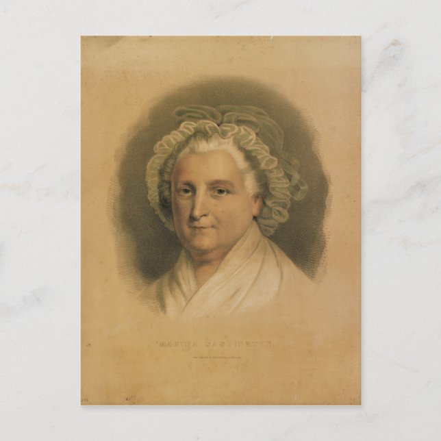 Martha Washington Portrait by Ives Postcard (Front)