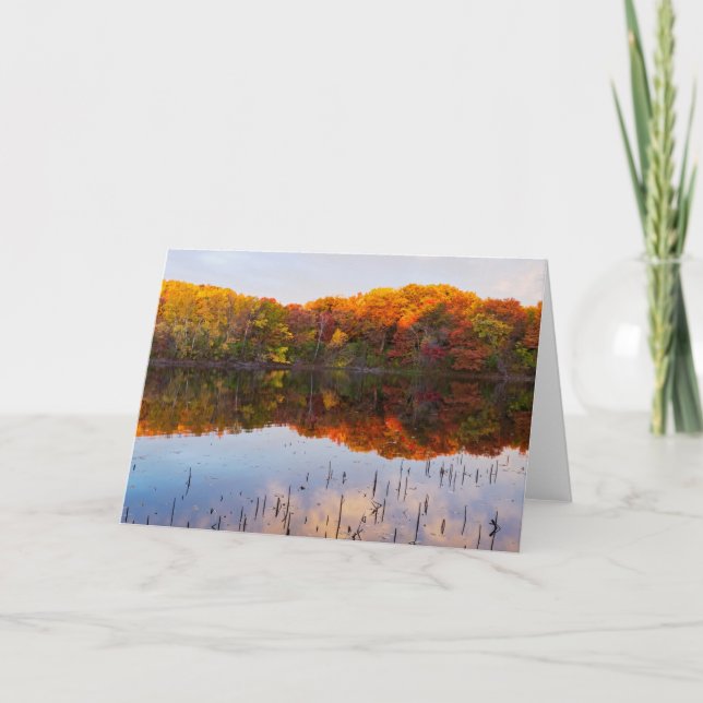 marthaler park autumn and pond greeting card (Front)
