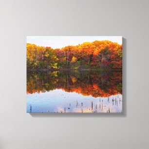 marthaler park autumn and pond reflections canvas print