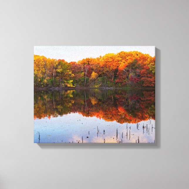 marthaler park autumn and pond reflections canvas print (Front)