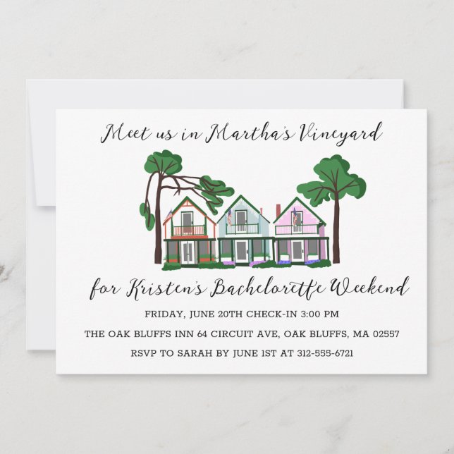 Martha's Vineyard Bachelorette Girls Weekend Invitation (Front)