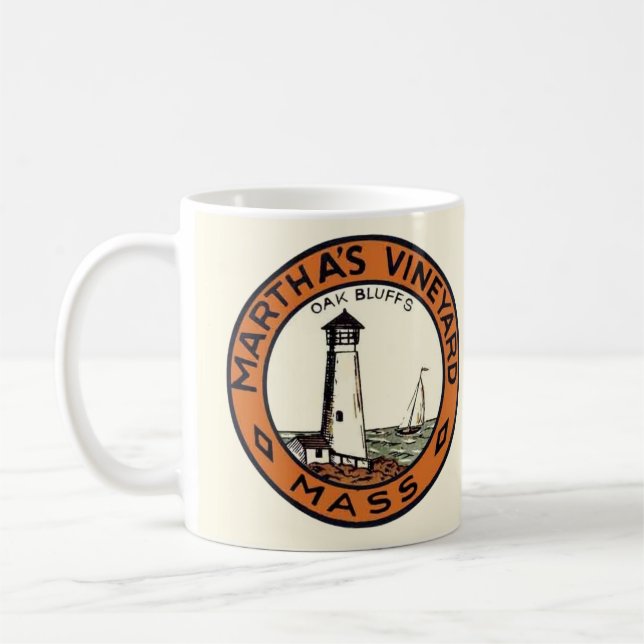 Martha's Vineyard Circle Decal Coffee Mug (Left)