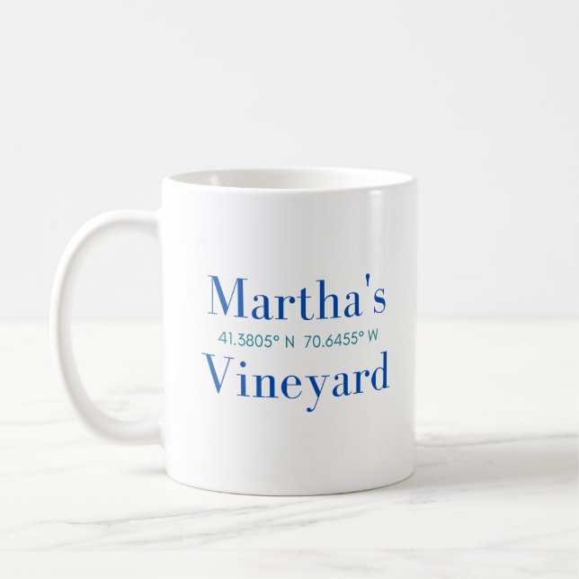 Martha's Vineyard Classic Mug with GPS Coordinates (Left)