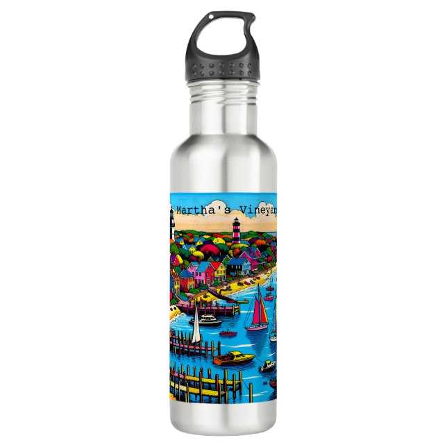 Martha's Vineyard | Colourful Abstract Art 710 Ml Water Bottle (Front)