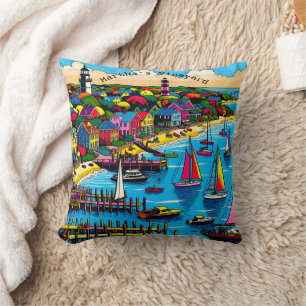 Martha's Vineyard Colourful Abstract Art Cushion