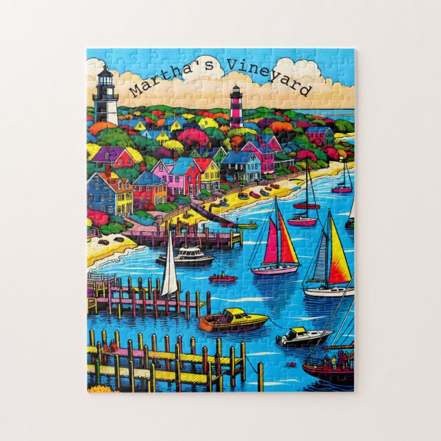 Martha's Vineyard | Colourful Abstract Art Jigsaw Puzzle (Vertical)