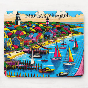 Martha's Vineyard Colourful Abstract Art Mouse Mat