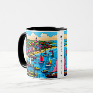 Martha's Vineyard   Colourful Abstract Art Mug