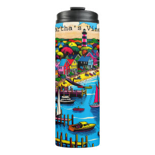 Martha's Vineyard   Colourful Abstract Art Thermal Tumbler