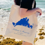 Martha's Vineyard Edgartown Navy Wedding Welcome Tote Bag<br><div class="desc">These customisable Martha's Vineyard tote bags make the perfect welcome bag for your wedding guests who are visiting beautiful Edgartown, MA. Check out all the bag sizes offered for the best fit for your welcome bag. This practical wedding favour tote bag can be used as a reusable shopping bag by...</div>