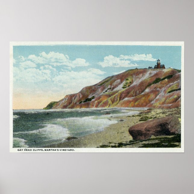 Martha's Vineyard, Gay Head Cliffs View Poster (Front)