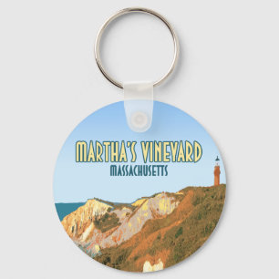 Marthas Vineyard Gay Head Lighthouse Massachusetts Key Ring