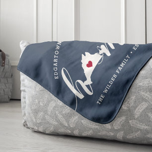 Martha's Vineyard Home Town Personalised Sherpa Blanket