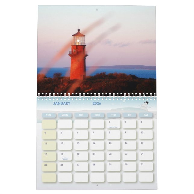 Martha's Vineyard Island Colour Calendar (Jan 2026)