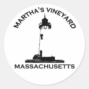Martha's Vineyard "Lighthouse" Design. Classic Round Sticker