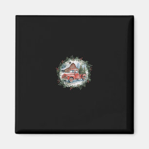 Martha's Vineyard Ma Christmas Trees Red Truck Bla Magnet