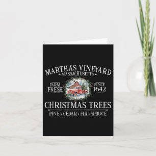Martha's Vineyard Ma Christmas Trees Red Truck Whi Card