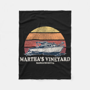 Martha's Vineyard Ma Vintage Boating 70s Retro Boa Fleece Blanket