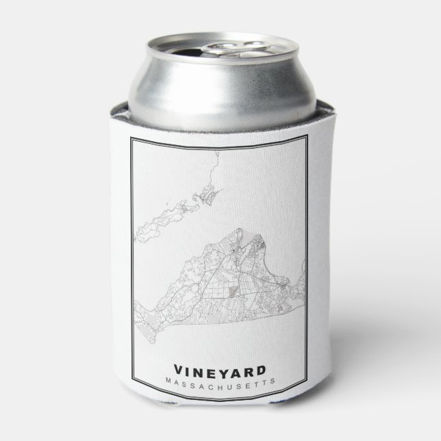 Martha's Vineyard Map Can Cooler (Can Front)