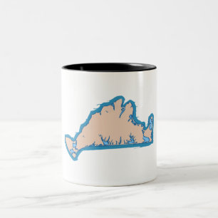Martha's Vineyard "Map" Design. Two-Tone Coffee Mug