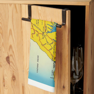 Martha's Vineyard Map  Tea Towel