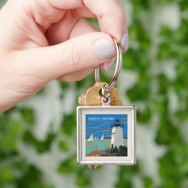 Martha's Vineyard, Massachusetts | Lighthouse Key Ring (Hand)